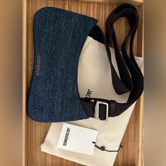 JACQUEMUS Indigo Le Raphia 'Le Bisou Gros Grain' Bag - Picture 3 of 16